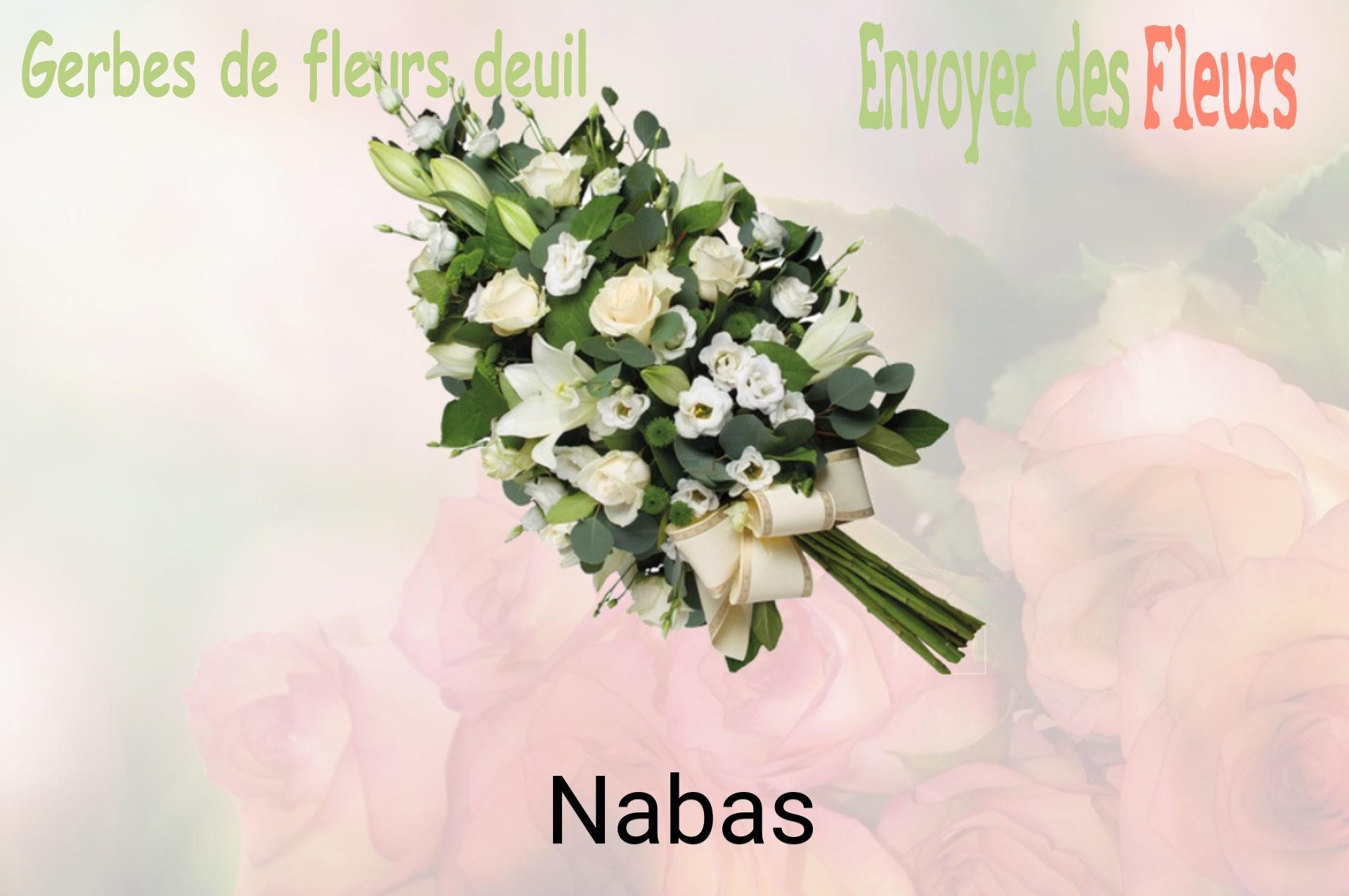 Gerbe de fleurs de deuil livrée à Nabas